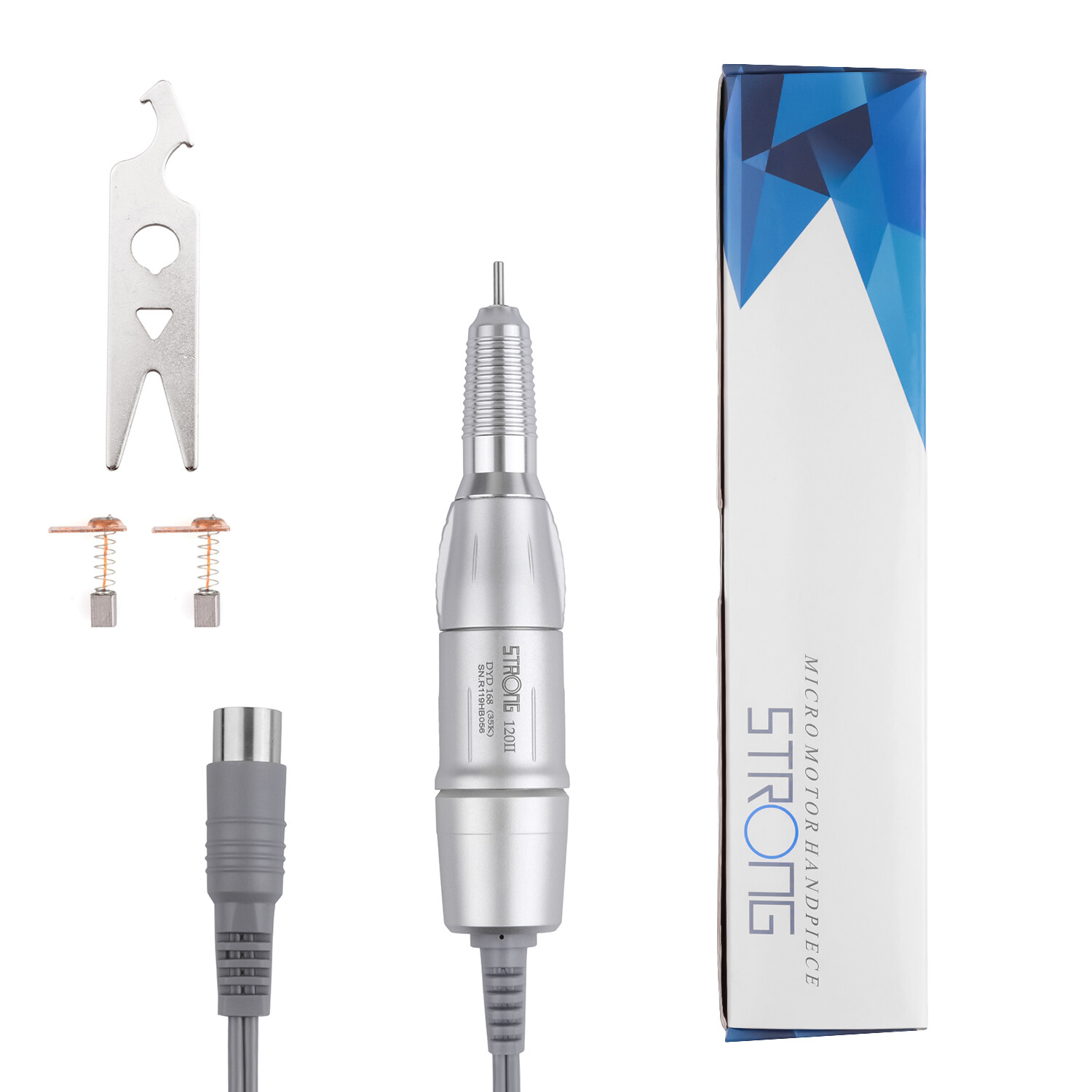 STRONG120 Dental 35KRPM Electric Micro Polishing Motor Brush Handpiece Silver US