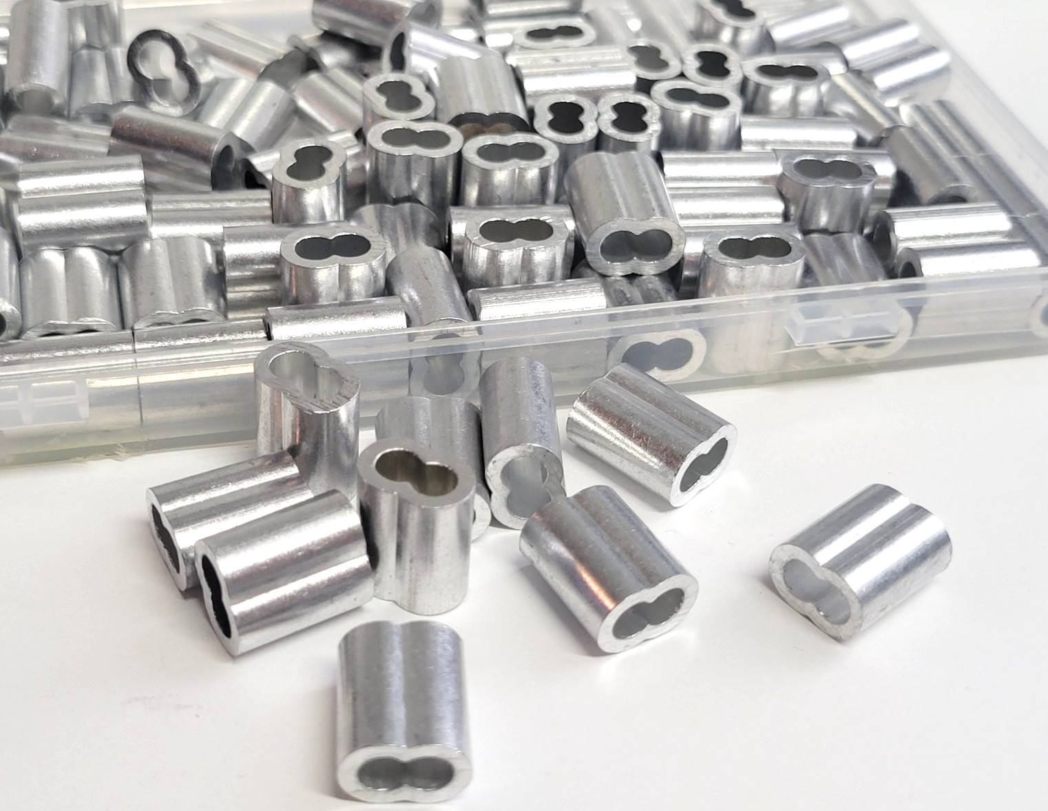100 PCS Aluminum Cable Ferrules 1/8 in (3mm) Aluminum Rope Wire Cable Fasteners