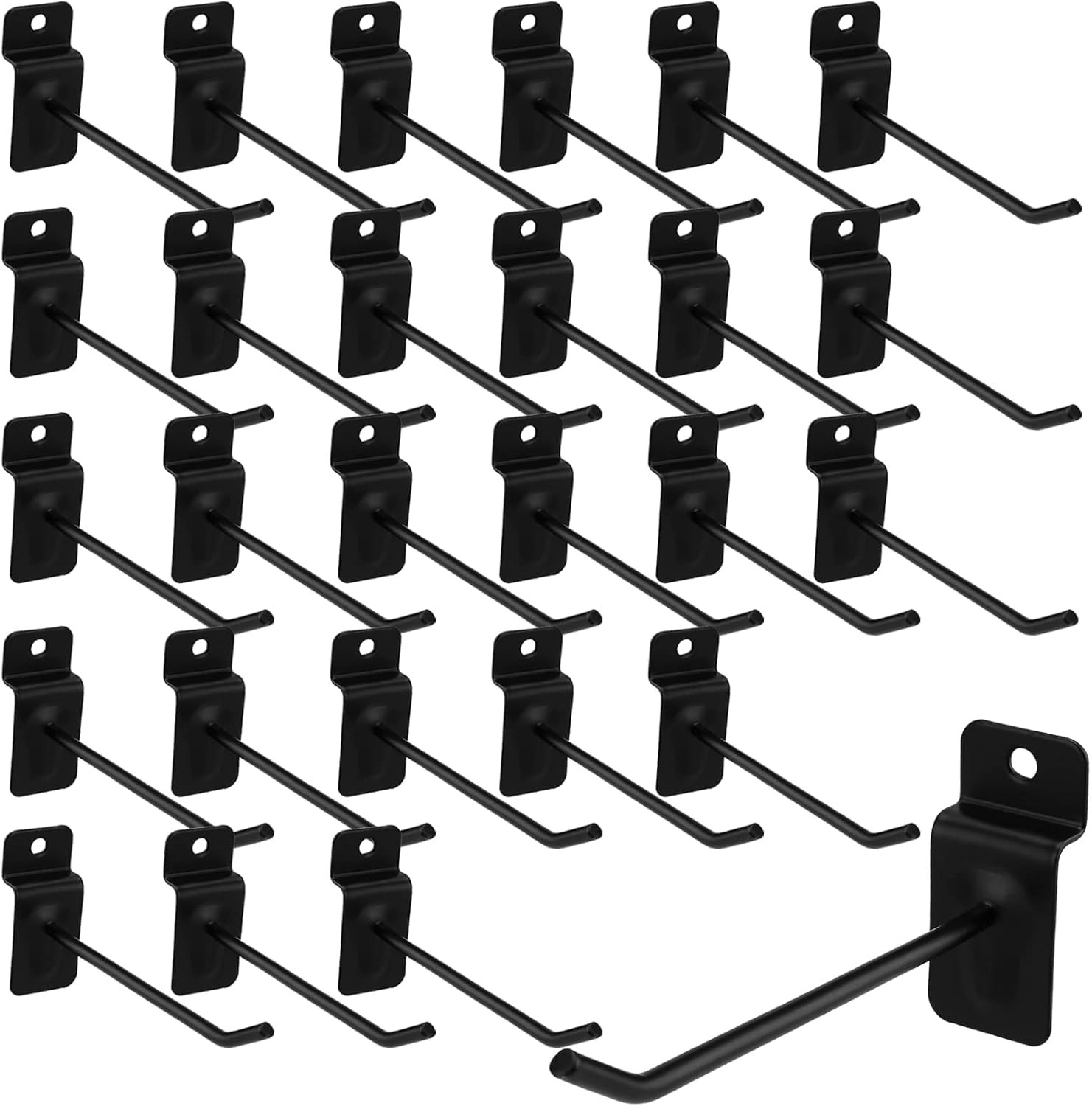 100 PCS 4 Inch Slatwall Hooks, Slat Wall Gridwall Panel Wall Hooks Slot Board