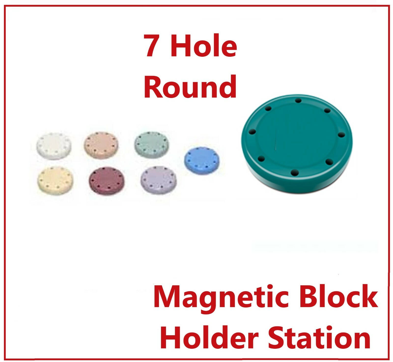 Magnetic Round Dental Lab Bur Block with Cover FG & RA, FGOS, 7 / 14 / 28 Holes