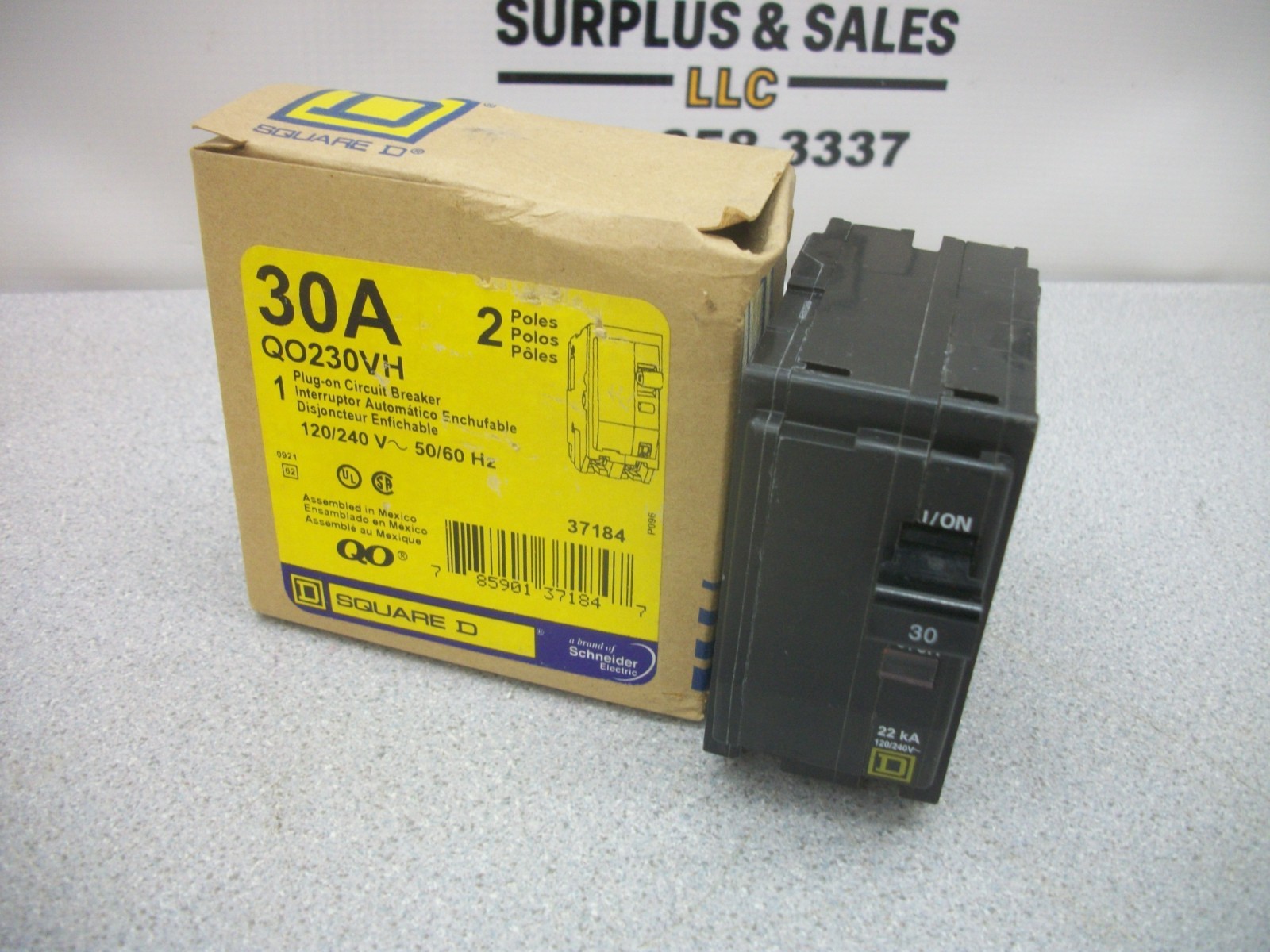 SQUARE D QO CIRCUIT BREAKER QO230VH 30AMP 240VOLT 2POLE 22kA NIB
