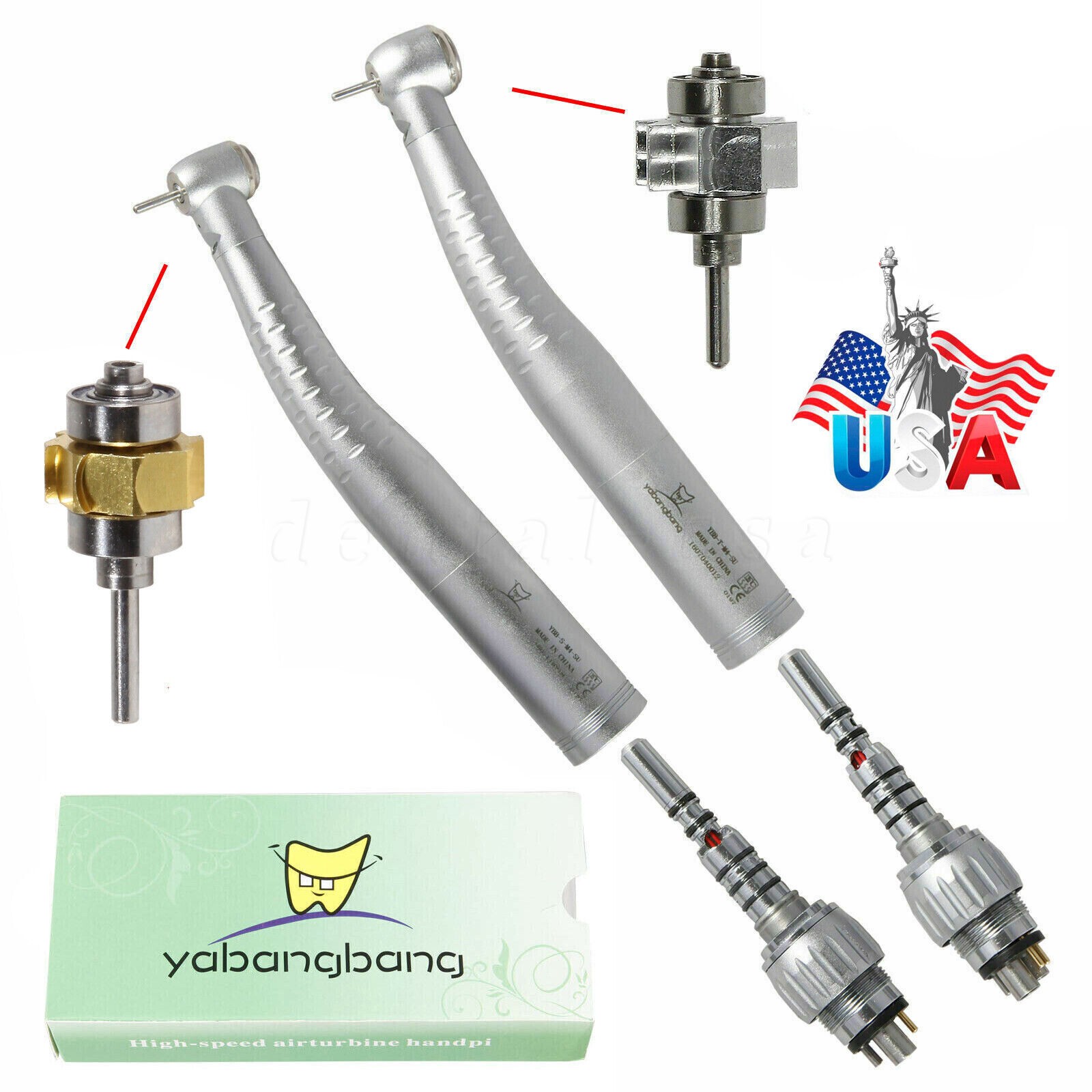 Dental Fiber Optic LED Turbine Handpiece /Quick Coupler 4Hole /6Hole for KAV