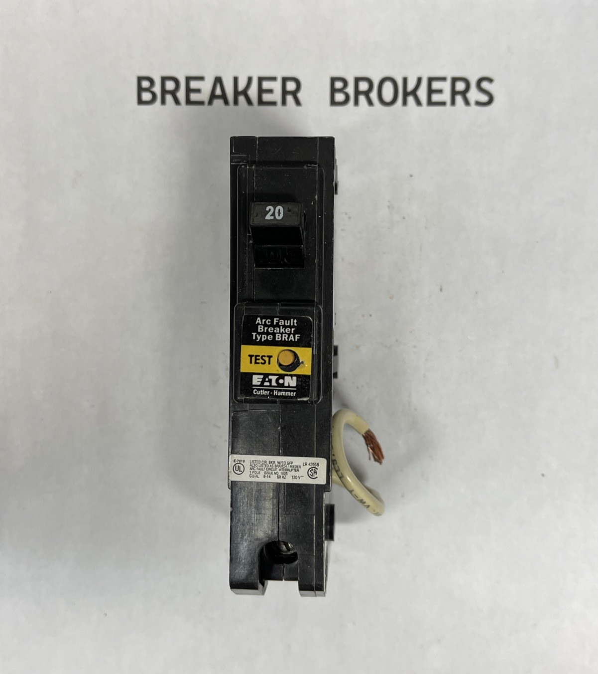 EATON BR120AF 20 AMP 1 POLE 120 VOLT ARC FAULT CIRCUIT BREAKER SHIPS TODAY FAST