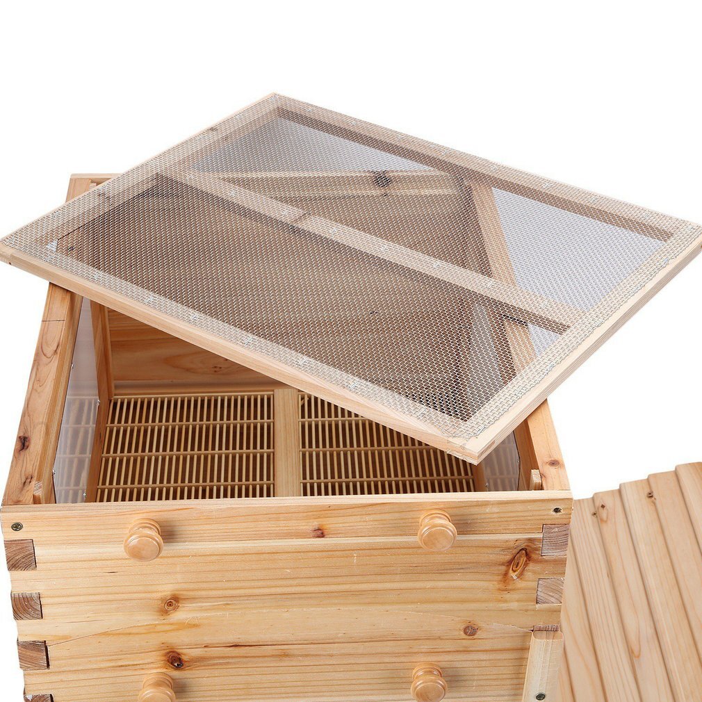 Auto Oozing Bee Hive with 7 Bee Frames Comb Bee Hive House Beekeeping Frames
