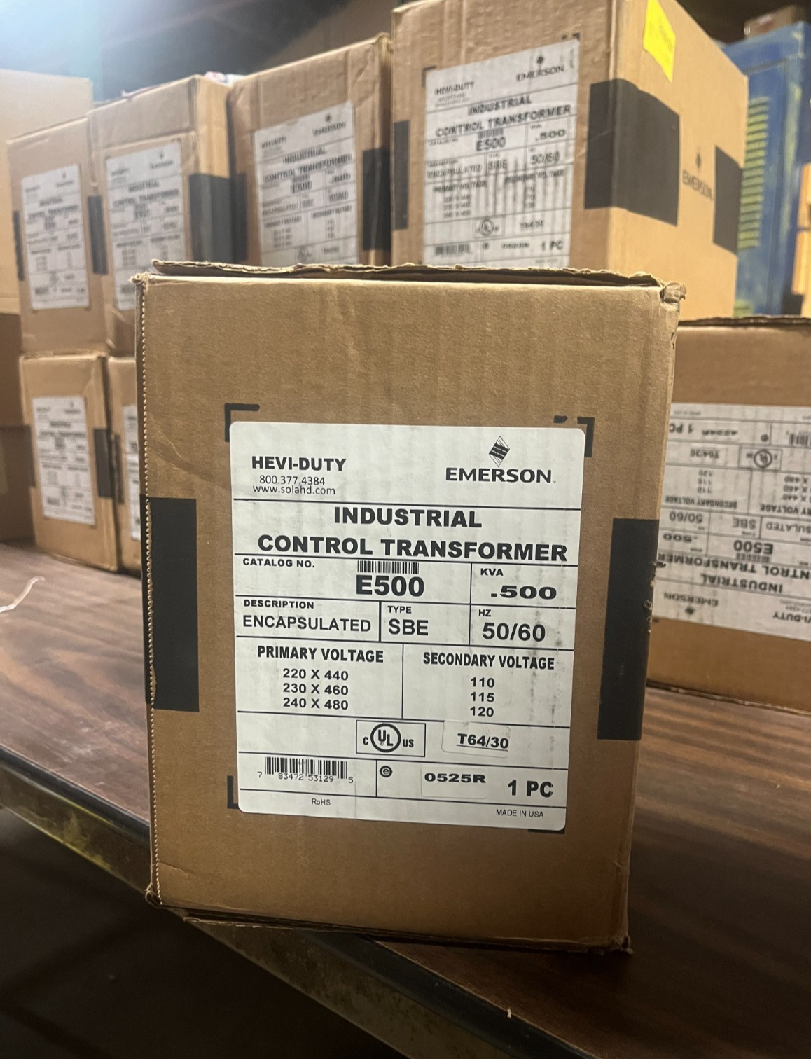 New NIB Emerson SBE E500 50/60HZ Industrial Control Transformer Sola Hevi Duty