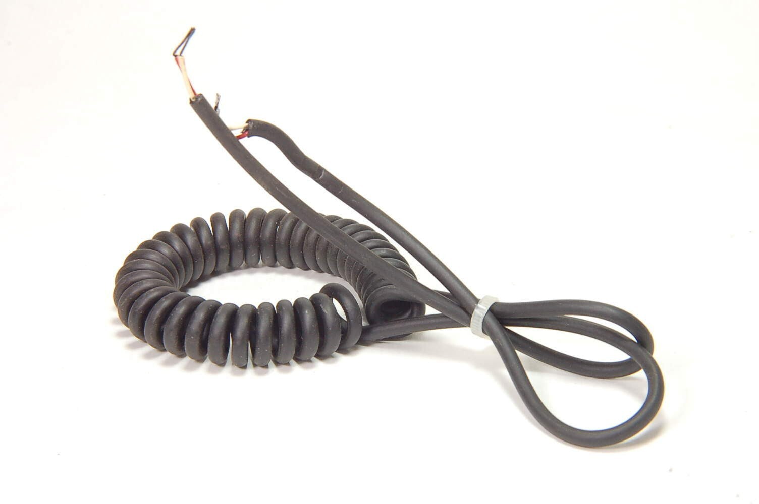 Lot of 2 – Coiled Retractable Curly Cord, Power Cord 24 AWG 2 Conductor, 36″ Ext