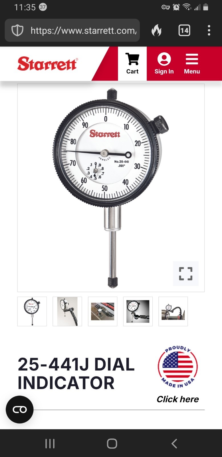 Starrett 657T Flex-O-Post Magnetic Base and 25-441J dial gauge