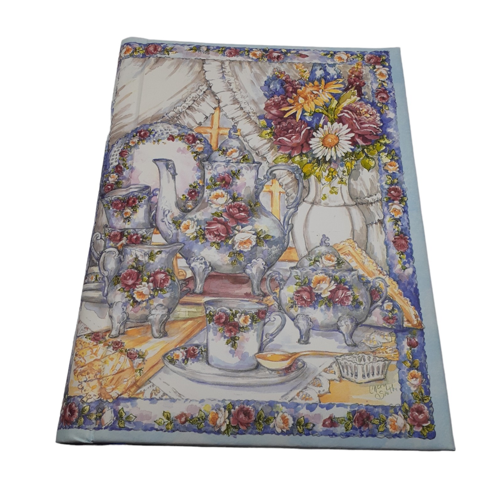 Blank Book Journal Rhapsody LTD English Tea Spiral Spring Floral 8.5″x6″ Gift