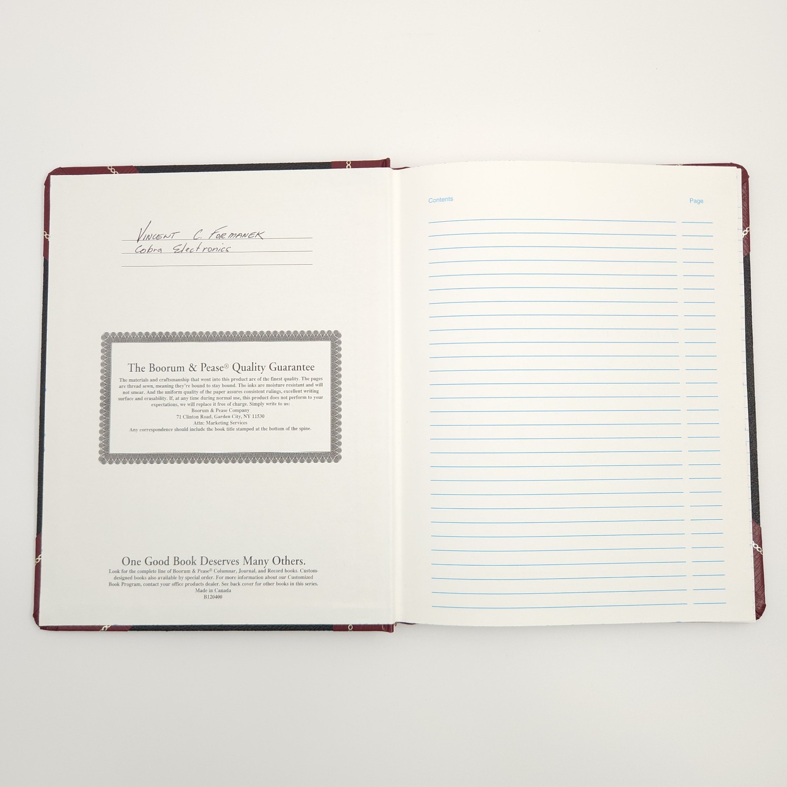 Boorum Pease Log Book G21 150-R Black Red Hardcover Ruled Journal Record Canada