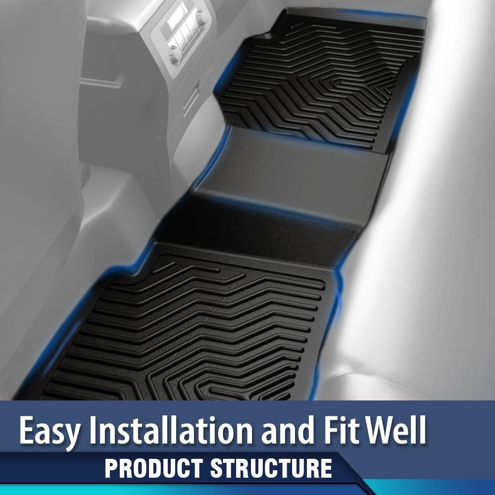 TPE Floor Mats & Cargo Liner for Ford F250 F350 SuperCab 12-16 F&R Weather Black