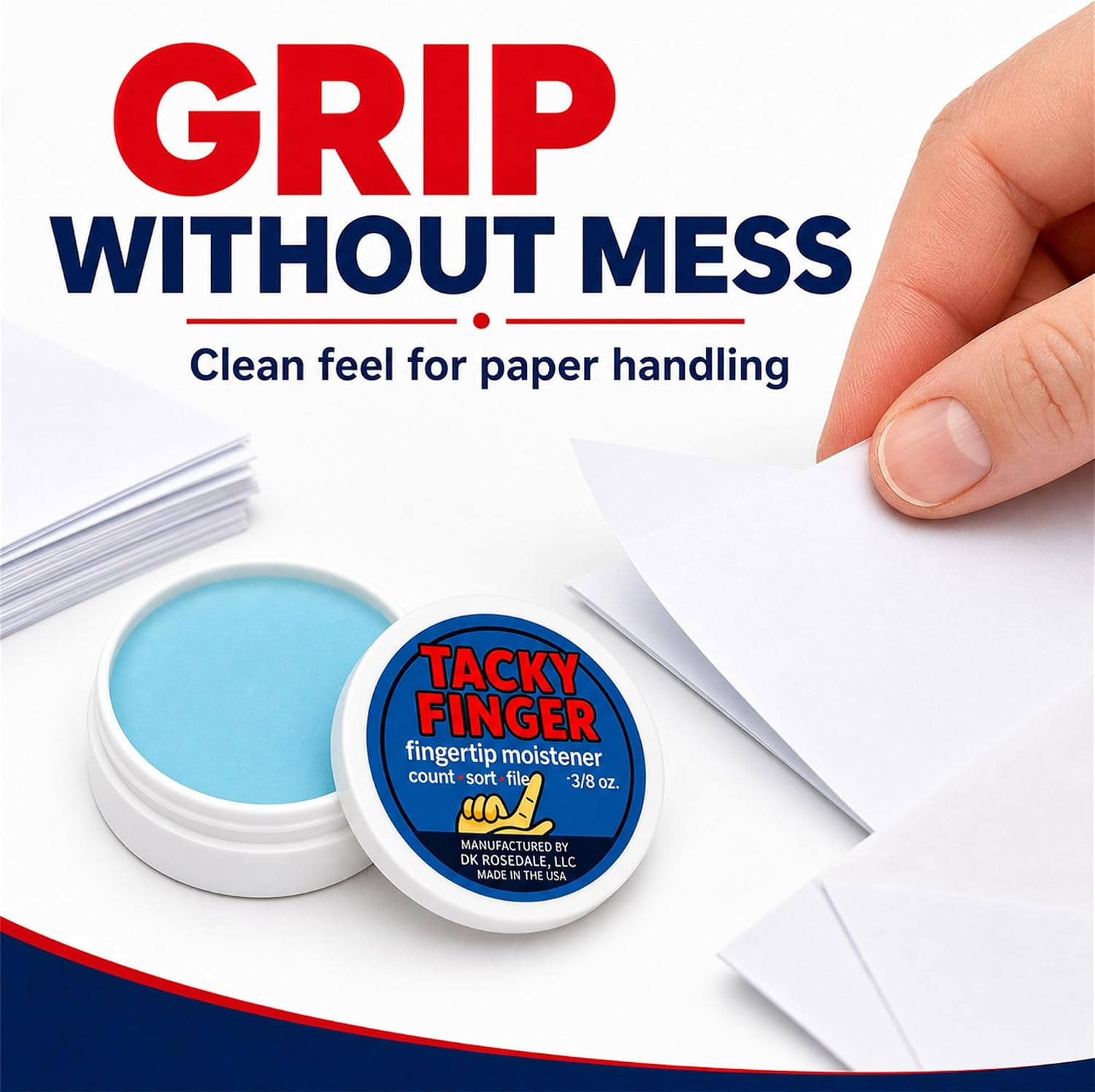 Fingertip Moistener 3/8 oz – Odor-Free, Non-Toxic Gel for Counting, Sorting, Fil