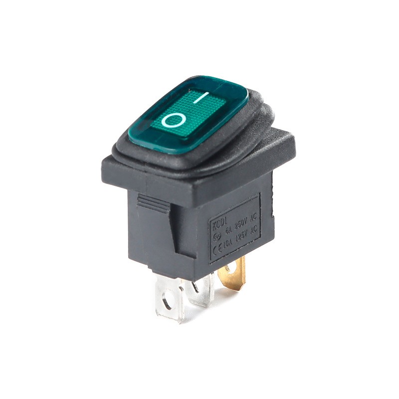 Rectangular Rocker Switch 2/3 Pin 2 Position Black Red Green Illuminated KCD1