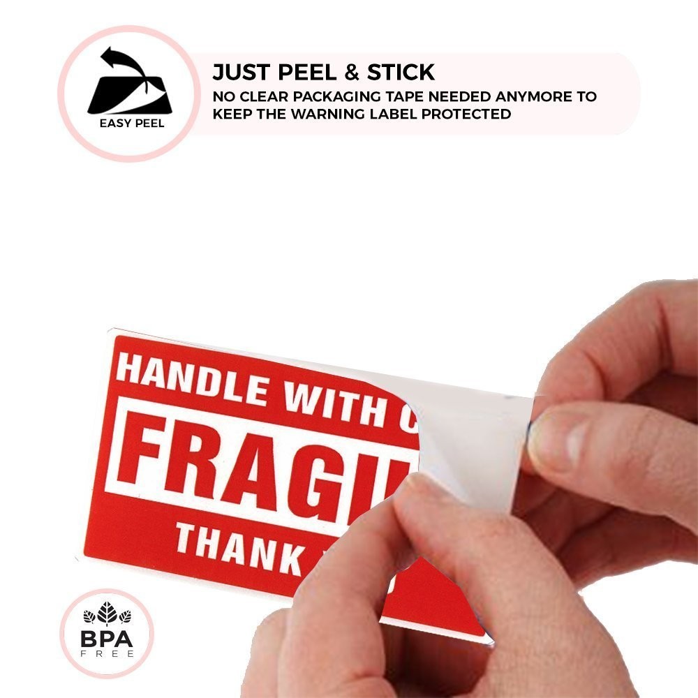 4 Rolls 500/Roll 3 x 5 Fragile Stickers Handle With Care Shipping Mailing Labels