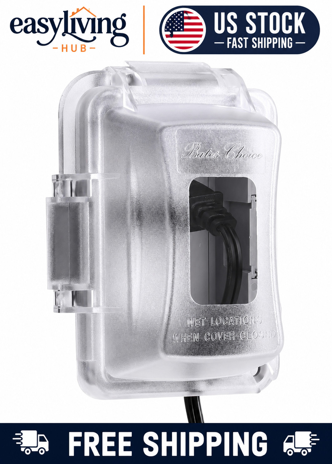 Weatherproof Electrical Outlet Cover, 1-Gang, Outdoor Plug Cover
