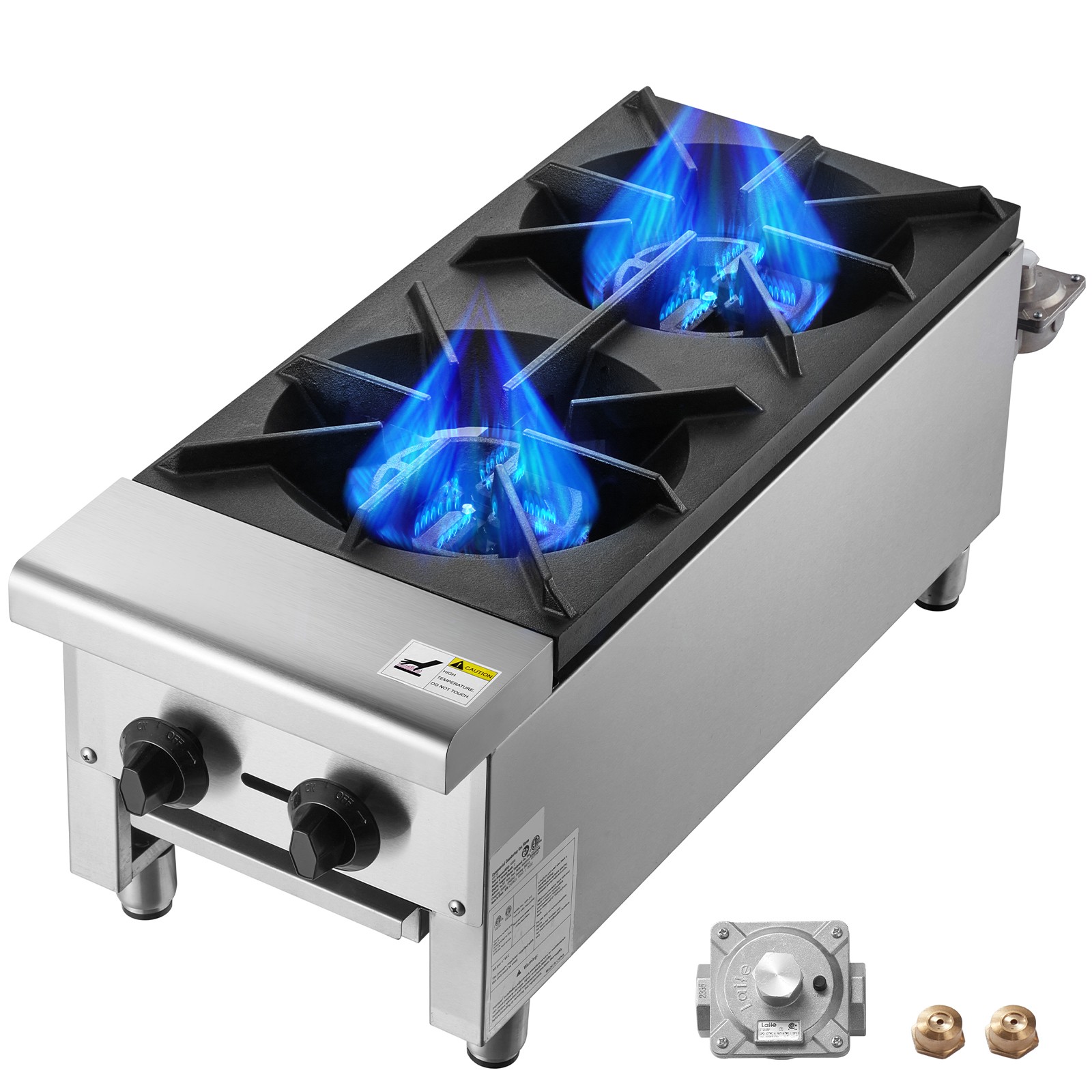 Uimoso Commercial Gas Stove with 2 Burners for Countertop Cooking in Kitchens