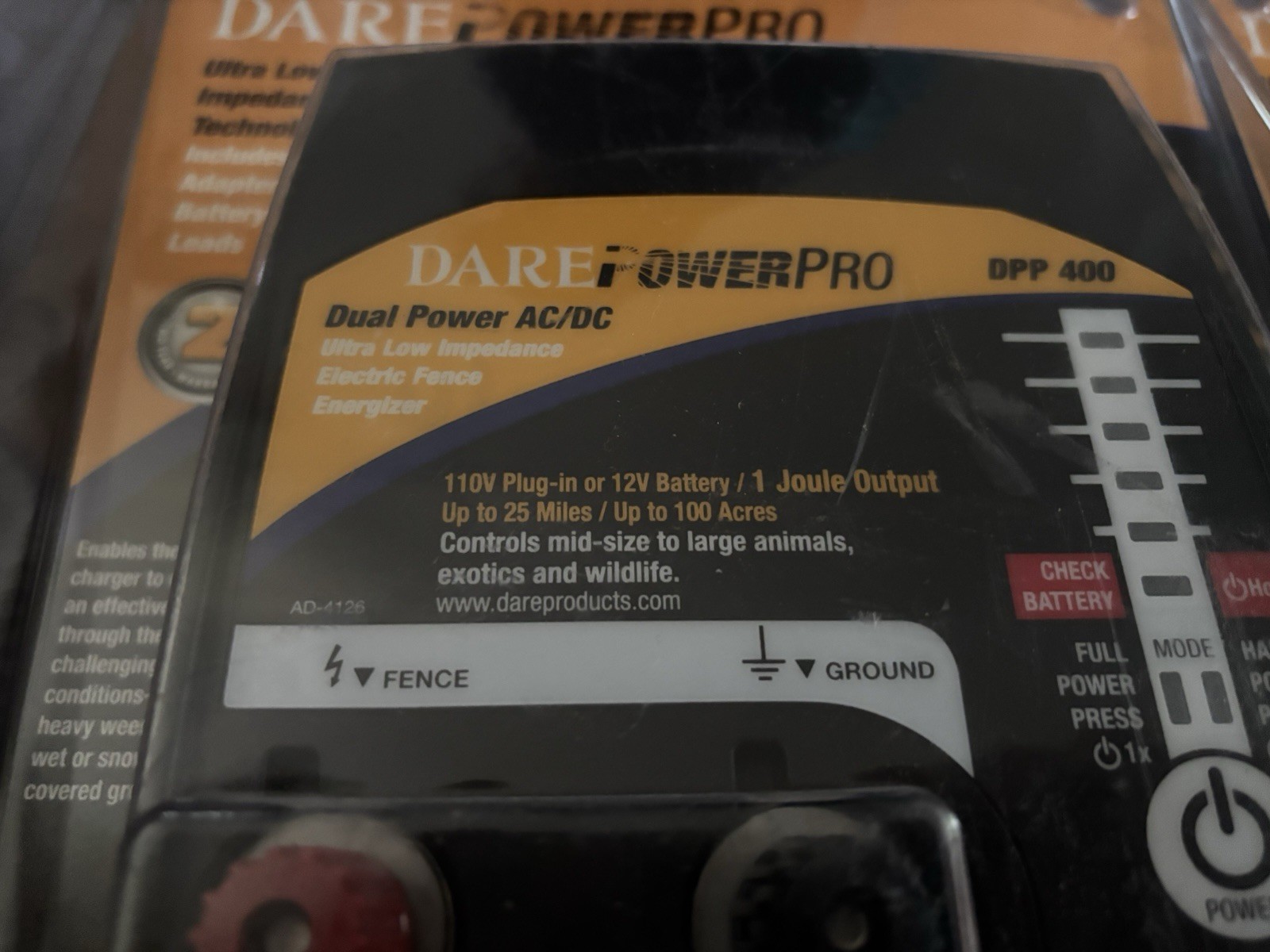 Dare Pro DPP400 Ultra Low Impedance PowerProSeries Eletric Fence Energizer 25 mi