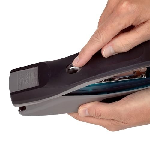 Desktop Stapler 25 Sheet Capacity Jam Free Reduced Effort Soft Grip Blue Gray