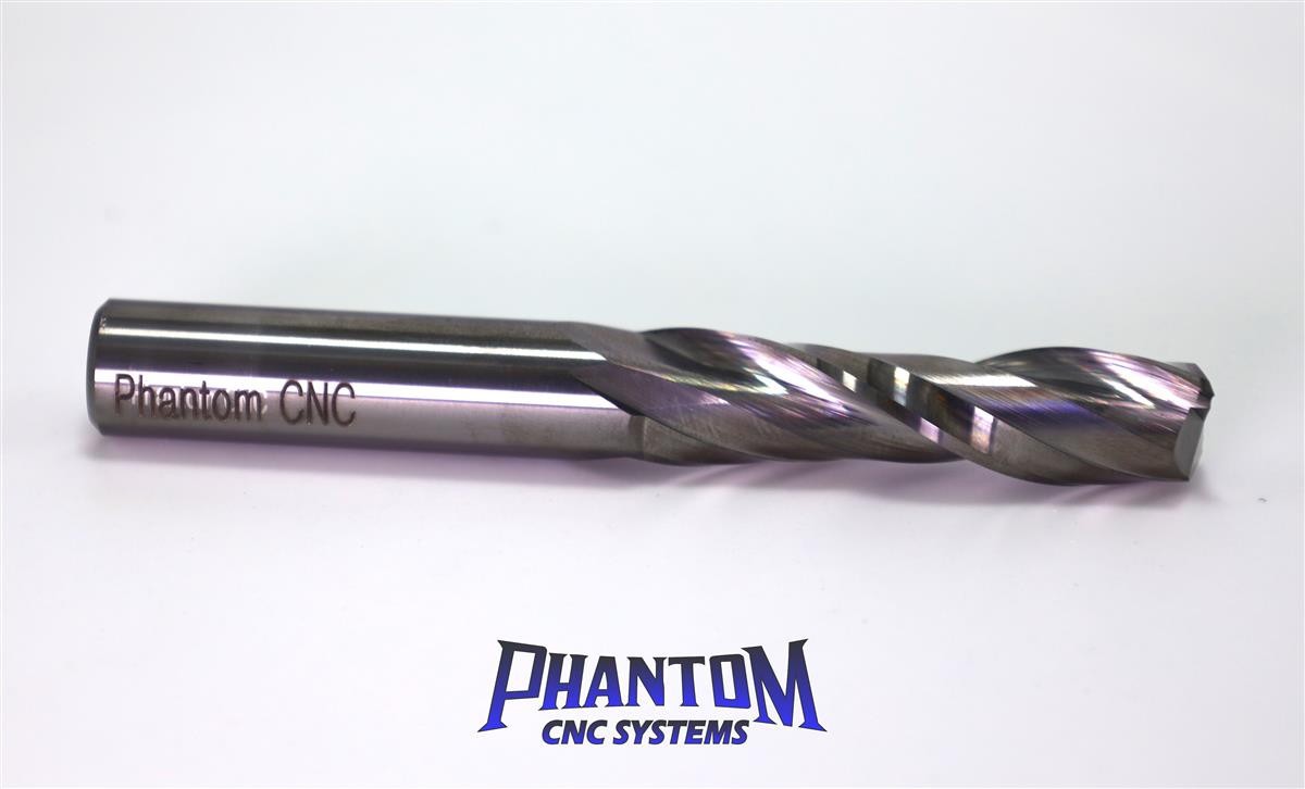 1/2″ Spiral Plunge CNC Router Bit 1/2″ Sh x 2″ CL 4″ XL 2 Flute Up-Cut Mill