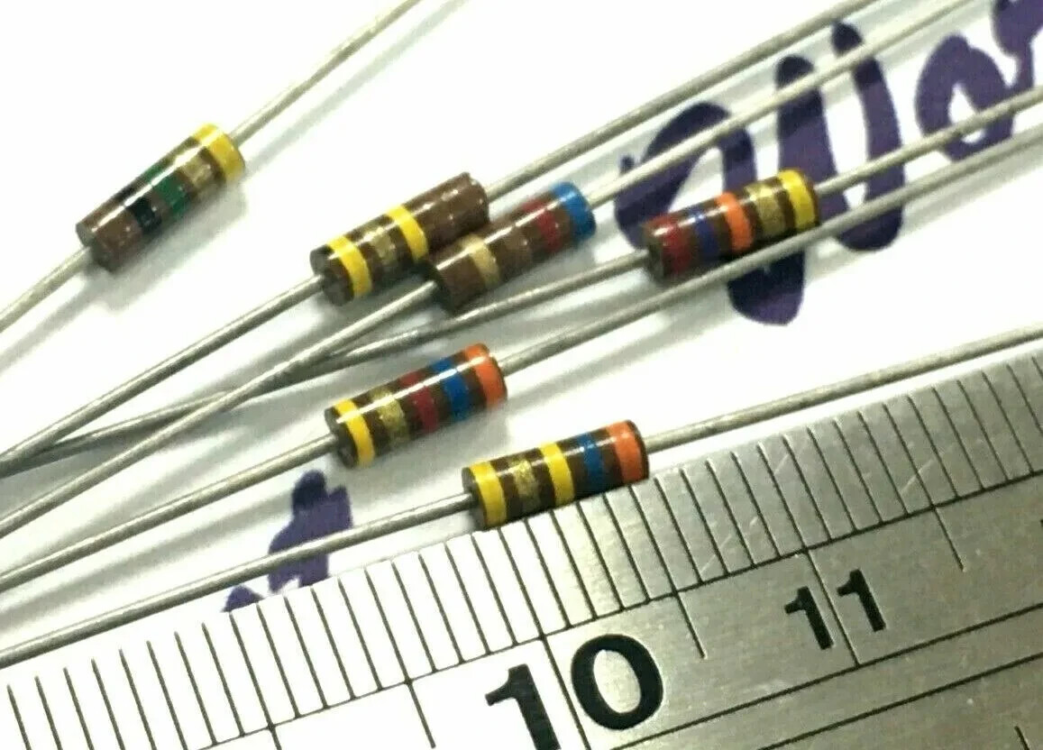 4pcs Allen-Bradley RCR07 1M 5% 1/4W (0.25W) Carbon Composition Resistor, RC07