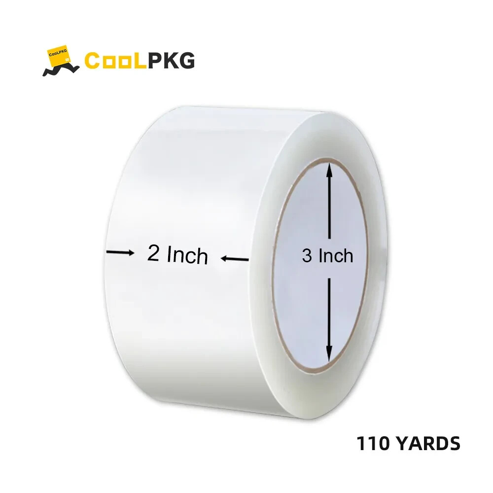 6 Rolls Coolpkg 2 Inch 110 Yards Carton Sealing Clear Packing Box Shipping Tape