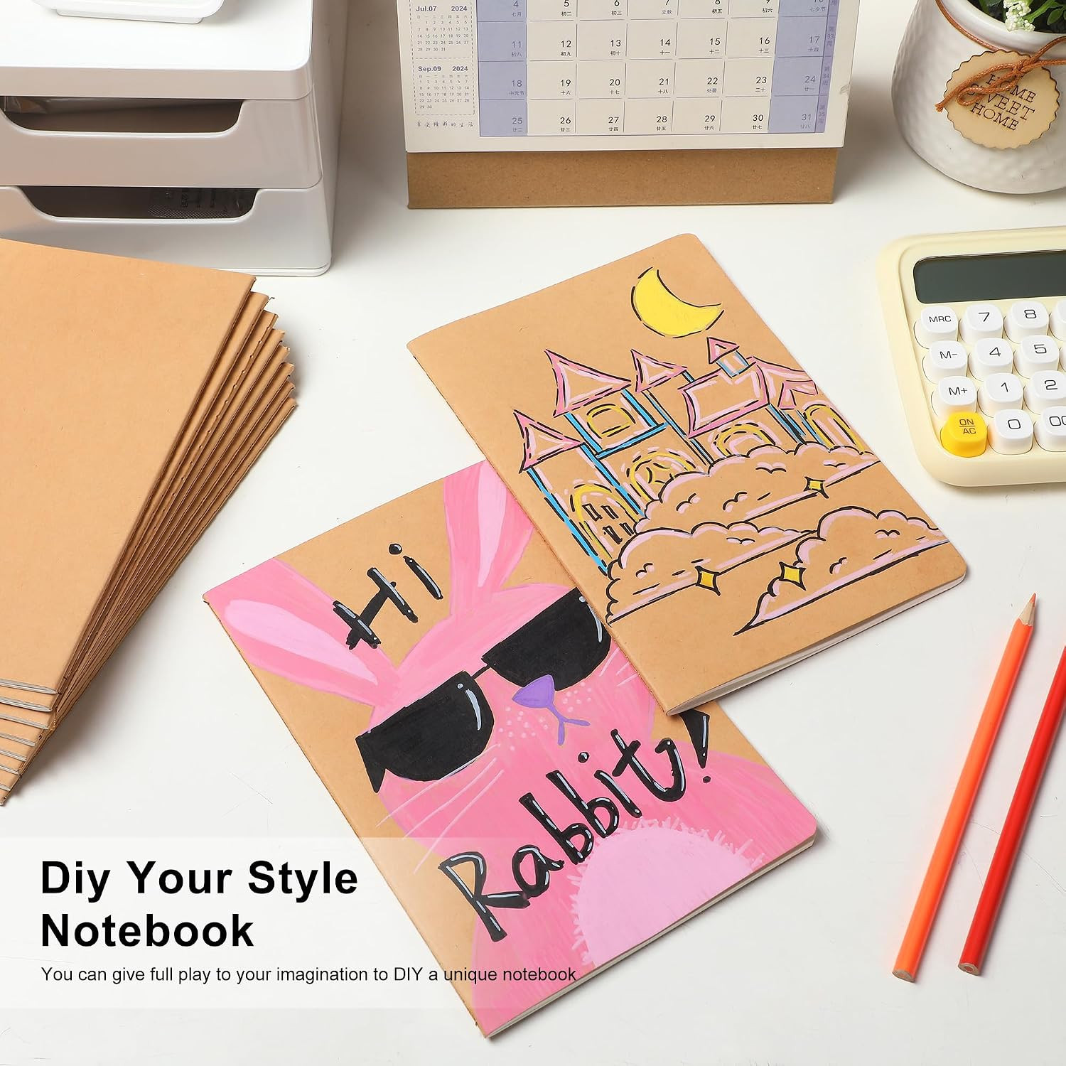 12 Pack A5 Kraft Paper Notebook Lined Journal Bulk, 8.3 X 5.5 Inch, 60 Pages/30