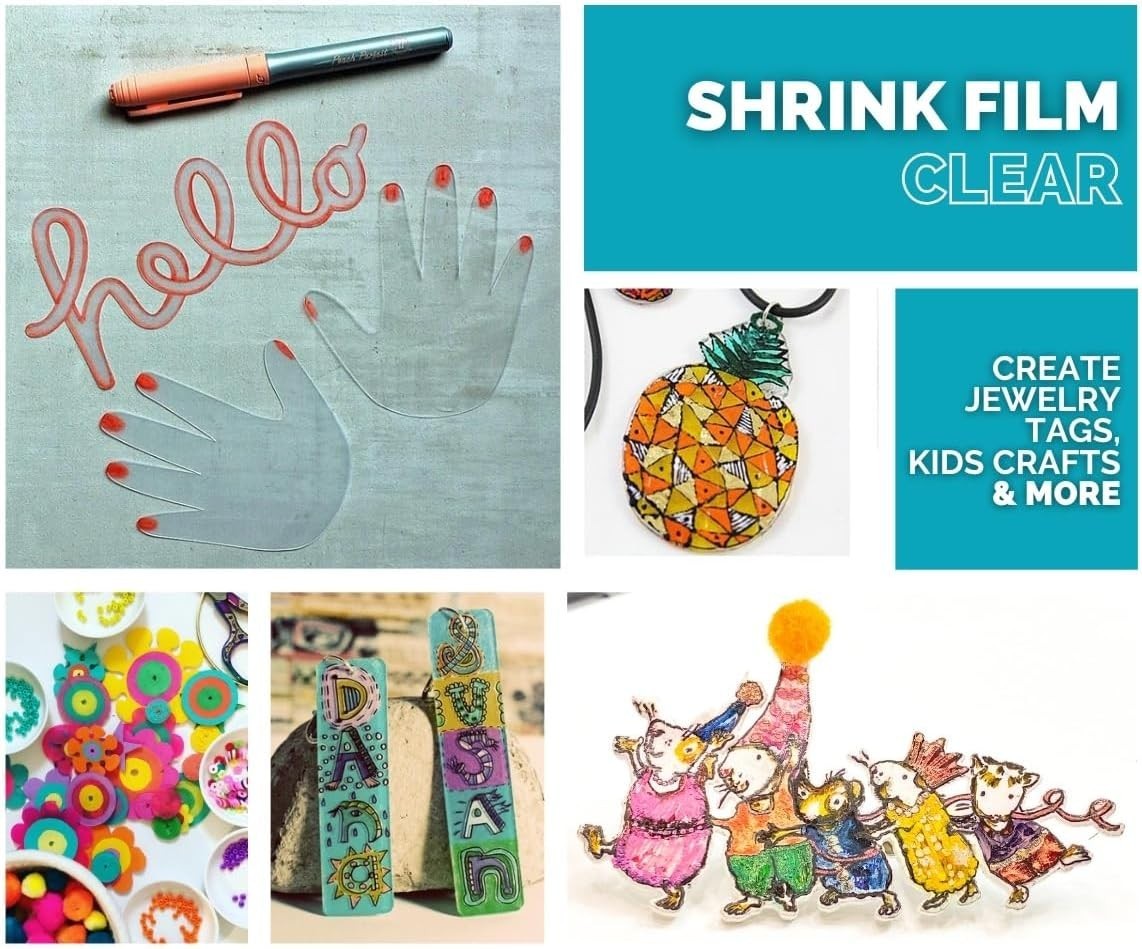 Shrink Film – Clear Transparent 8.5″x11″ Sheets, Design Your Art and Shrink I…