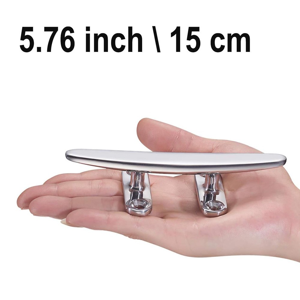 4/5/6/8 IN Rope Cleat Flat Top Boat Deck Cleat 316 SS Boat Cleat Open Base