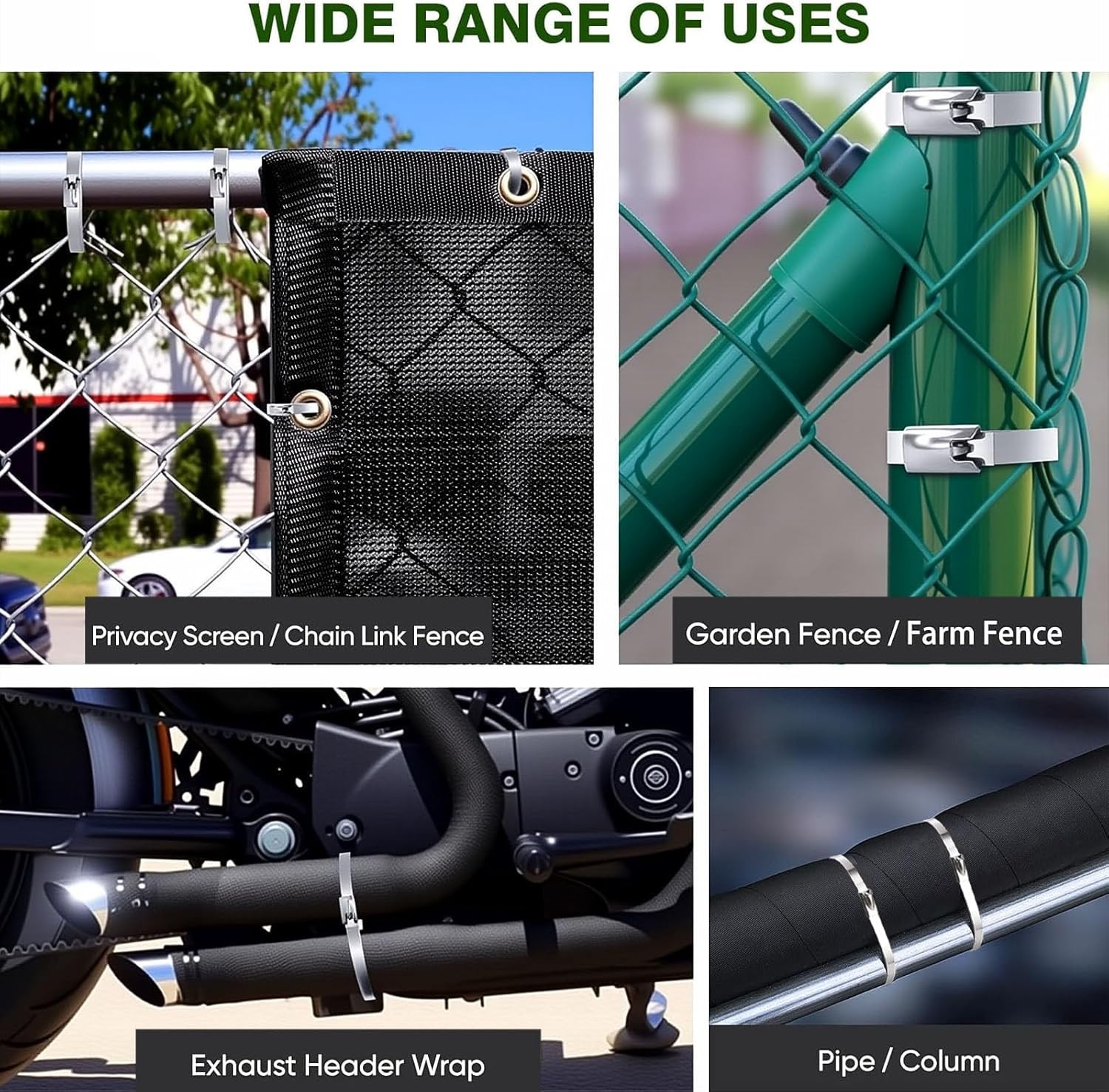 Stainless Steel Zip Ties 100Pcs 11.8In Heavy Duty Cable Tie Gun Kit UV