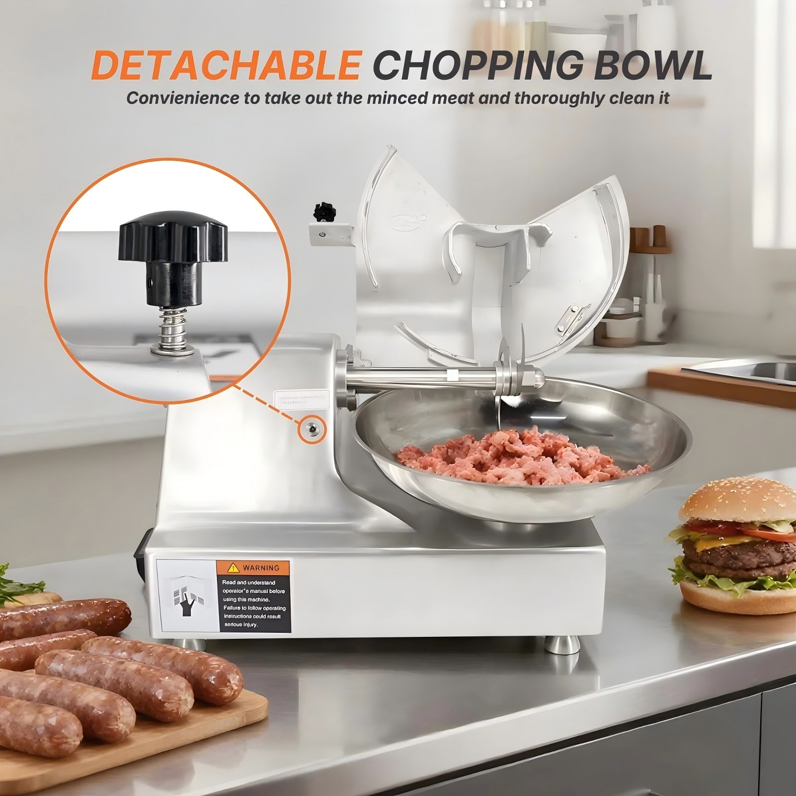 Hakka 5.5L Commercial Buffalo Chopper Bowl Cutter Mixer Food Processor Machine