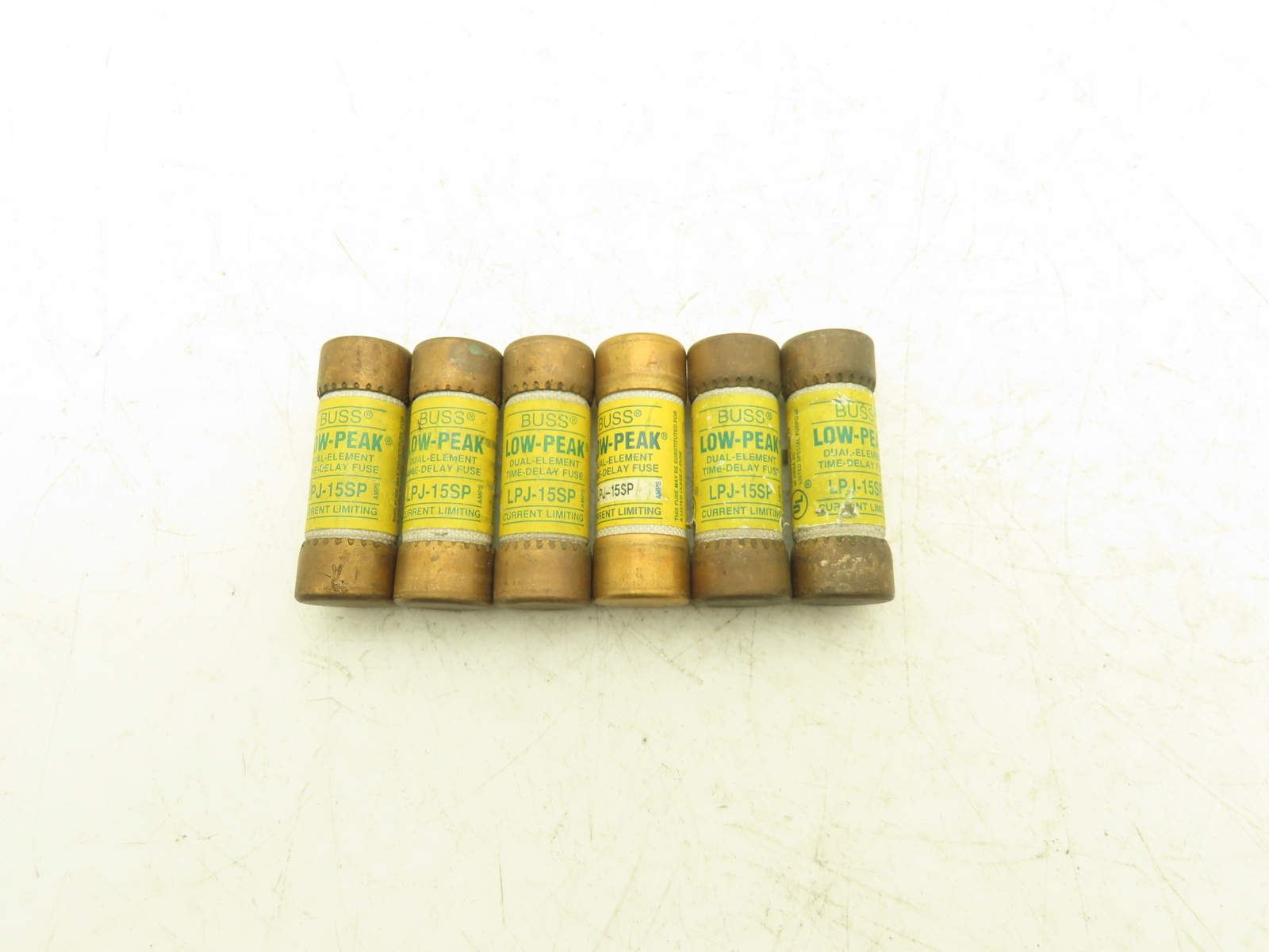 Bussman LPJ-15SP Low-Peak Dual Element Time Delay Fuse 15A 600Vac Lot of 6