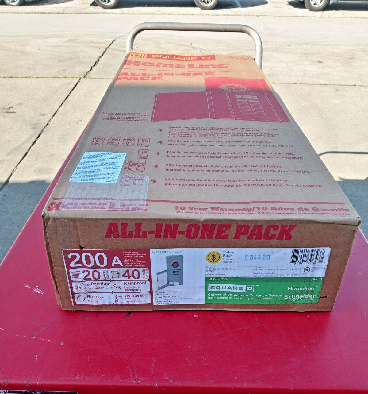 Square D Homeline 200A 20S/40C Outdoor Ring-Type Overhead Service Surface Mnt MB