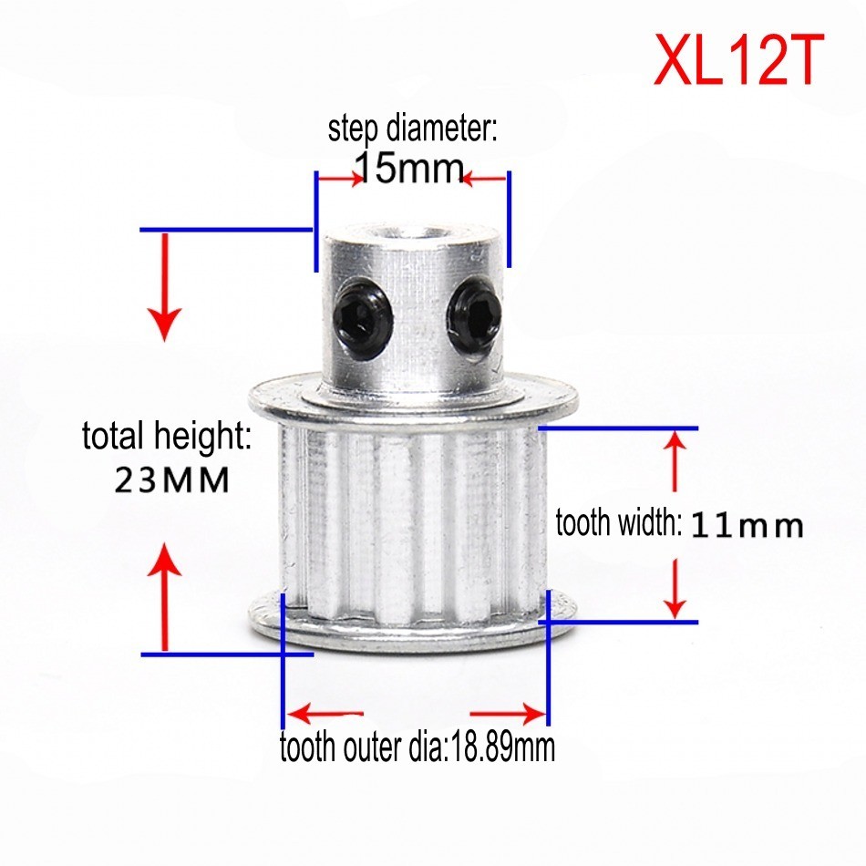 XL 10T-100T Timing Belt Pulley Synchronous Wheel Select Bore for 10mm Width Belt