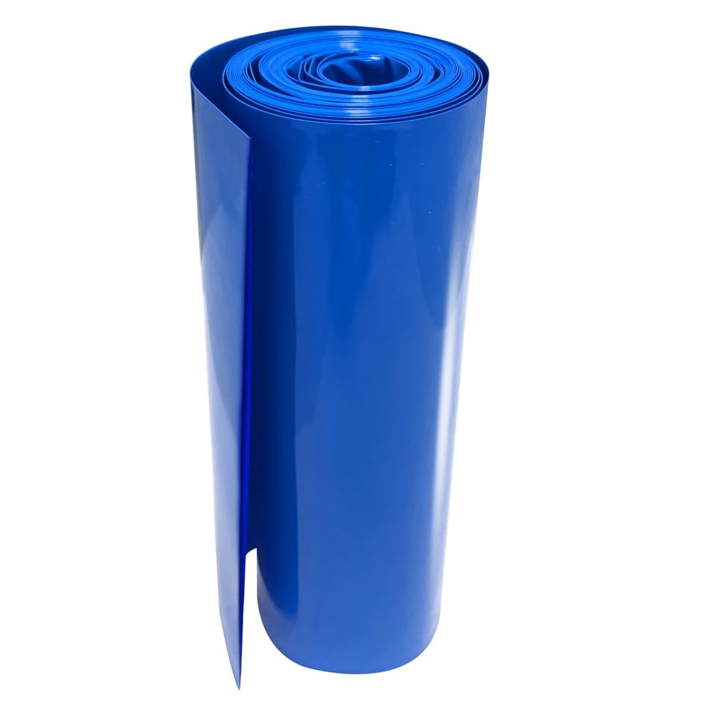 PVC Heat Shrink Wrap Tube, Flat Width 5.9in(150mm), Blue
