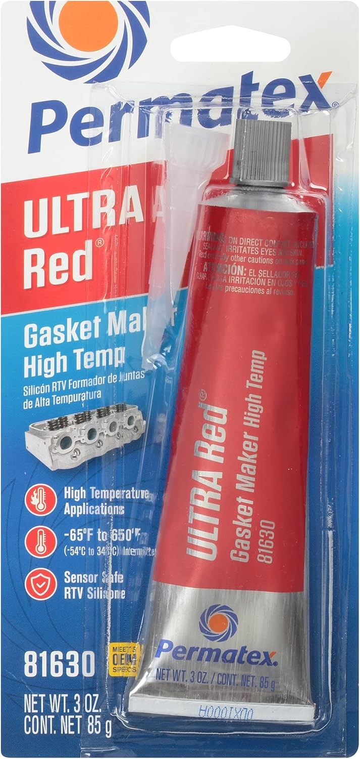 High Temperature Red Gasket Maker Silicone Sealant 3 Oz