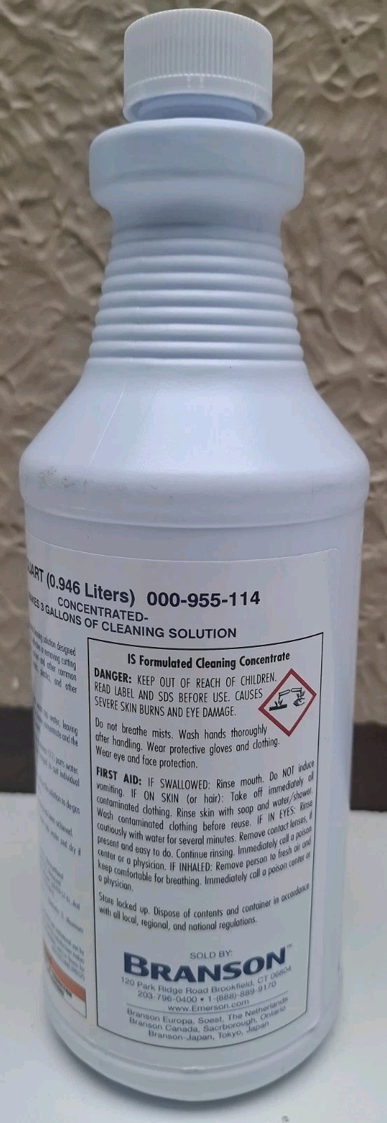 Branson IS Formulated Cleaning Concentrate Solution. 000-955-114 1qt. Ultrasonic