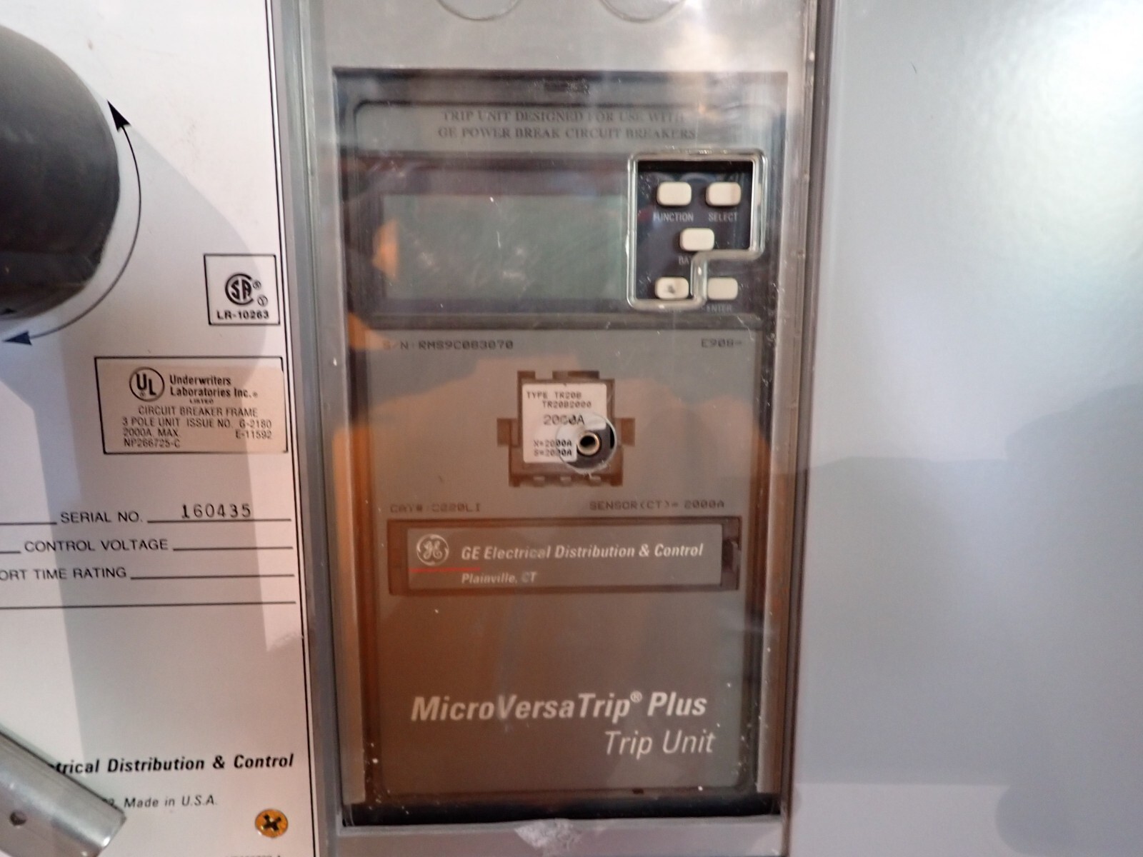 GE 2000 amp Switchgear Panelboard 208v 3 Phase TP2020TTR C220LI + CT Cabinet