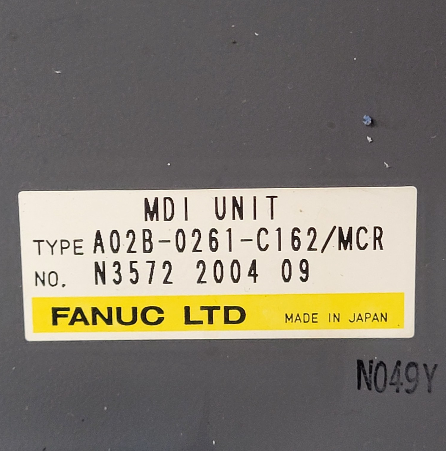 FANUC A02B-0261-C162/MCR MDI UNIT OPERATOR CONTROL PANEL FROM TOYODA FA450