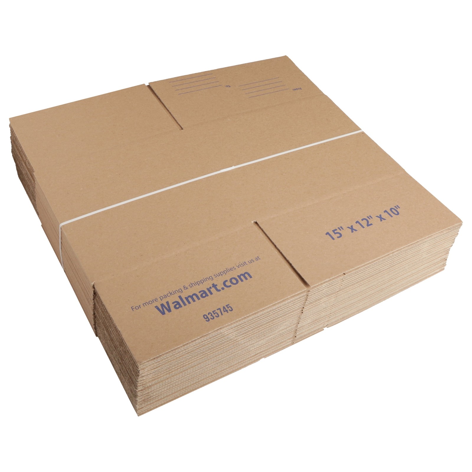 30-Count Recycled Corrugated Cardboard Shipping Boxes 15x12x10 Inches