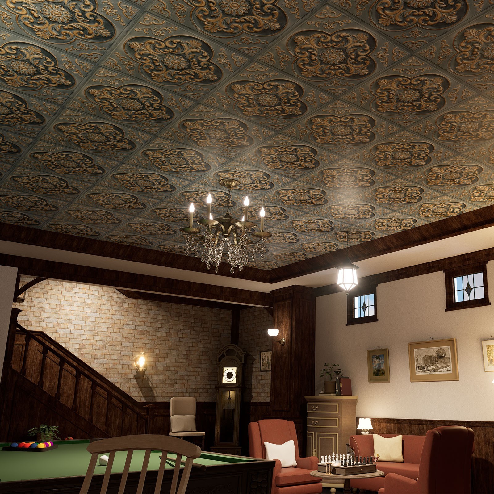 Decorative ceiling tile Emboss interior wall panel for Nightclub PL88 10Pcs