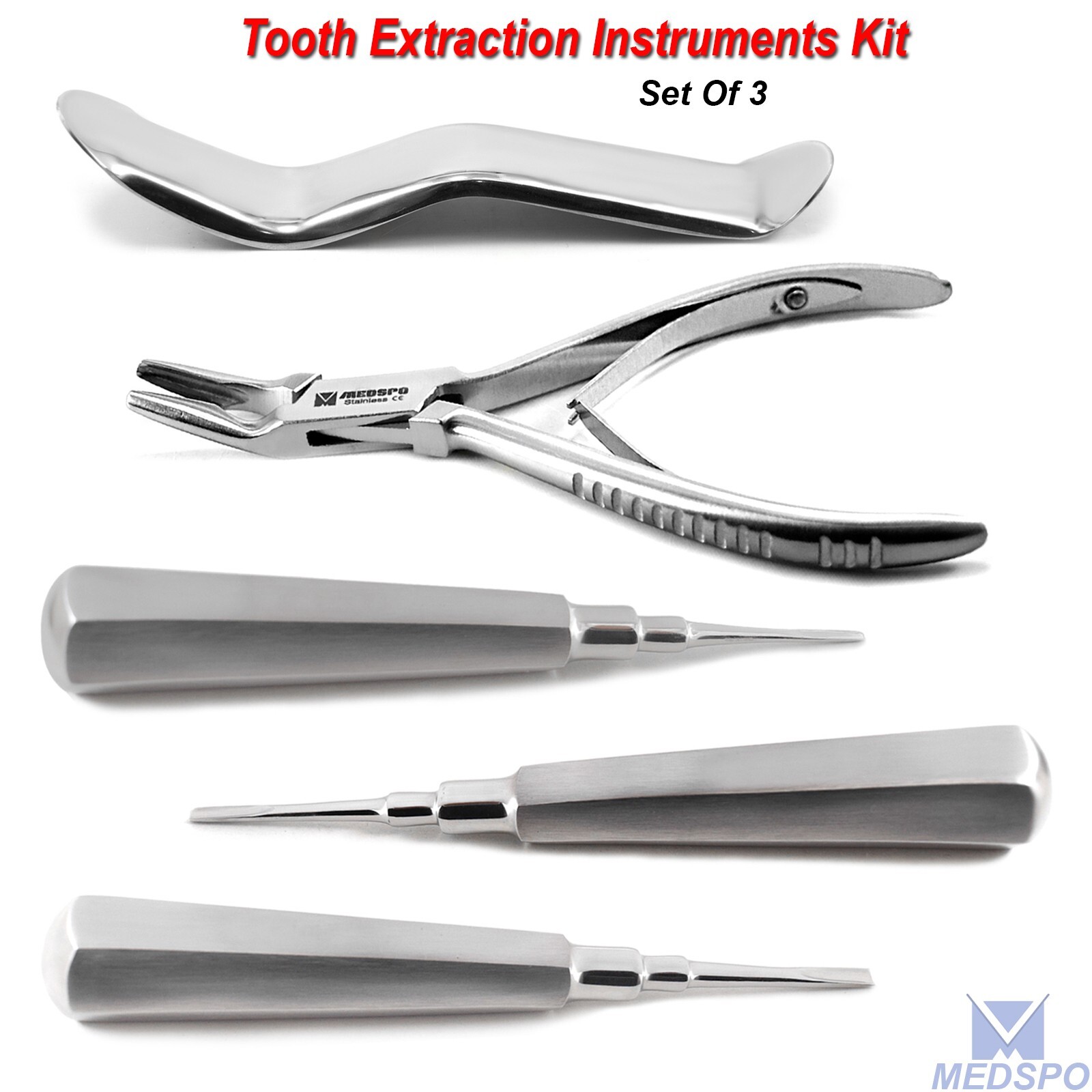 Basic Tooth Extraction Kit Coupland Dental Extracting Elevators Rongeur Plier CE