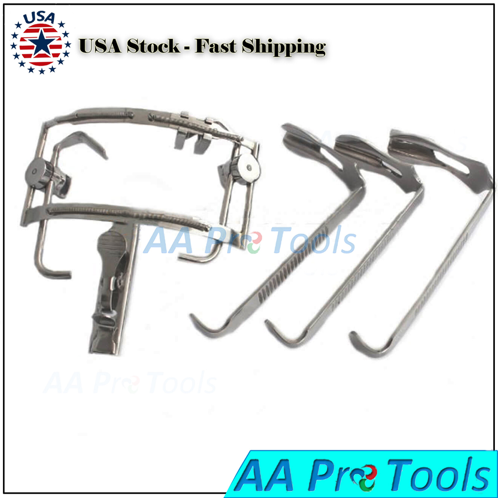 Dingman Mouth Gag Retractor With Blades Complete Set Surgical Dental Instruments