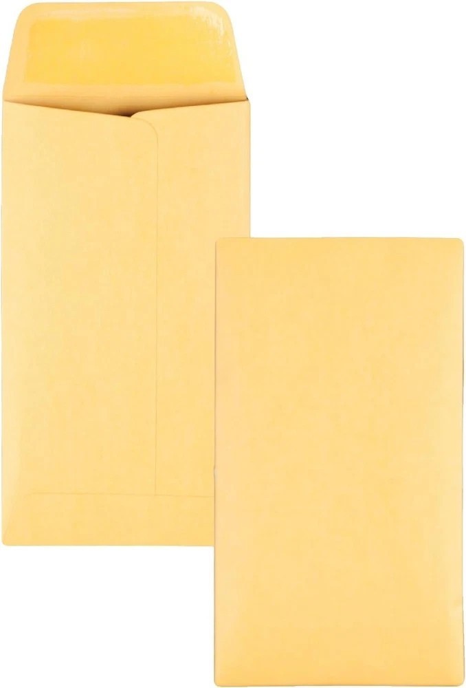 Everyday Use Brown Kraft Coin Envelopes 3 3/8 x 6 – 5 Pack for Crafts & Office