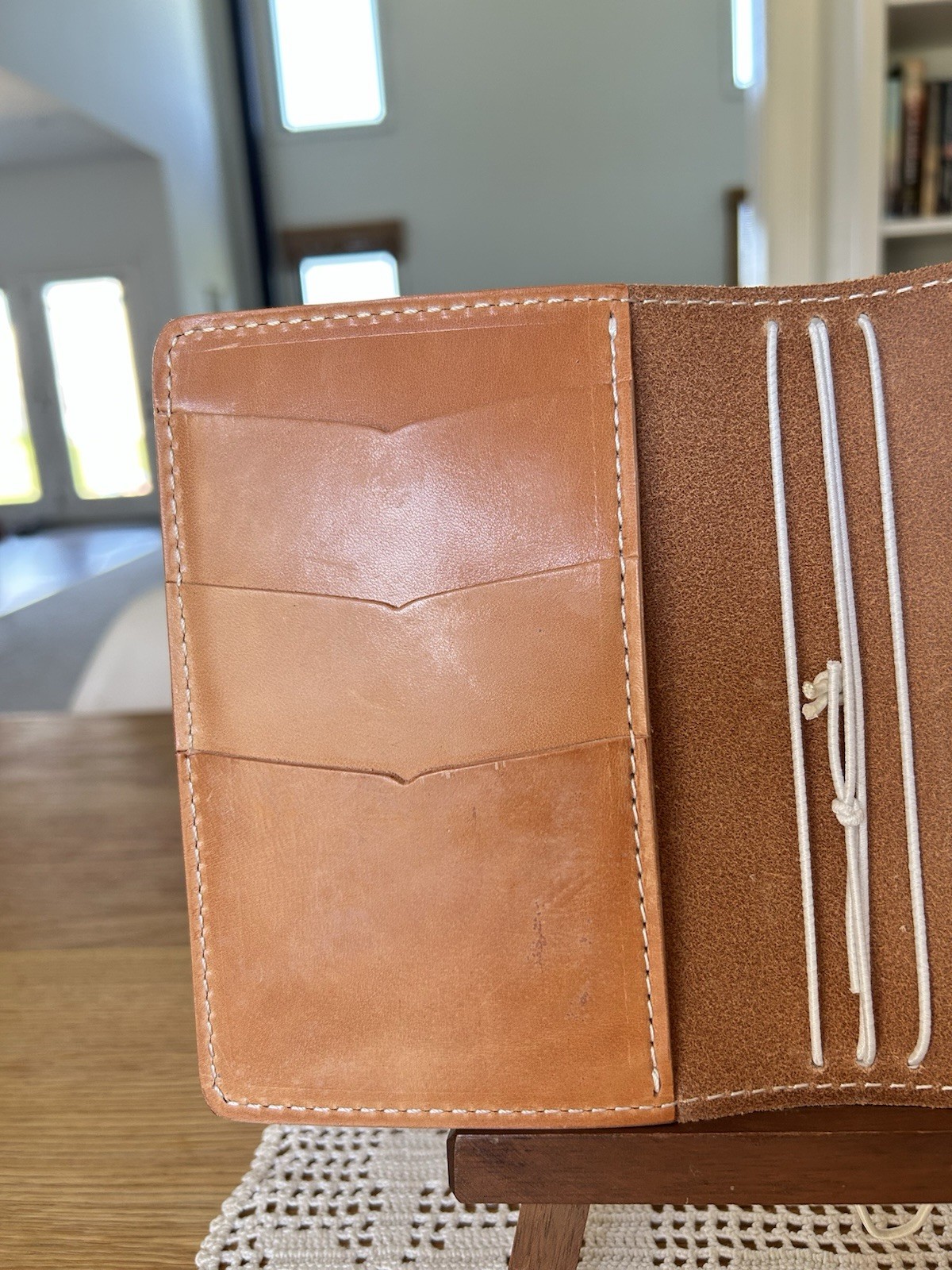 Chic Sparrow A6 Natural Veg Tan Leather Travelers Notebook 4 Notebook Elastics