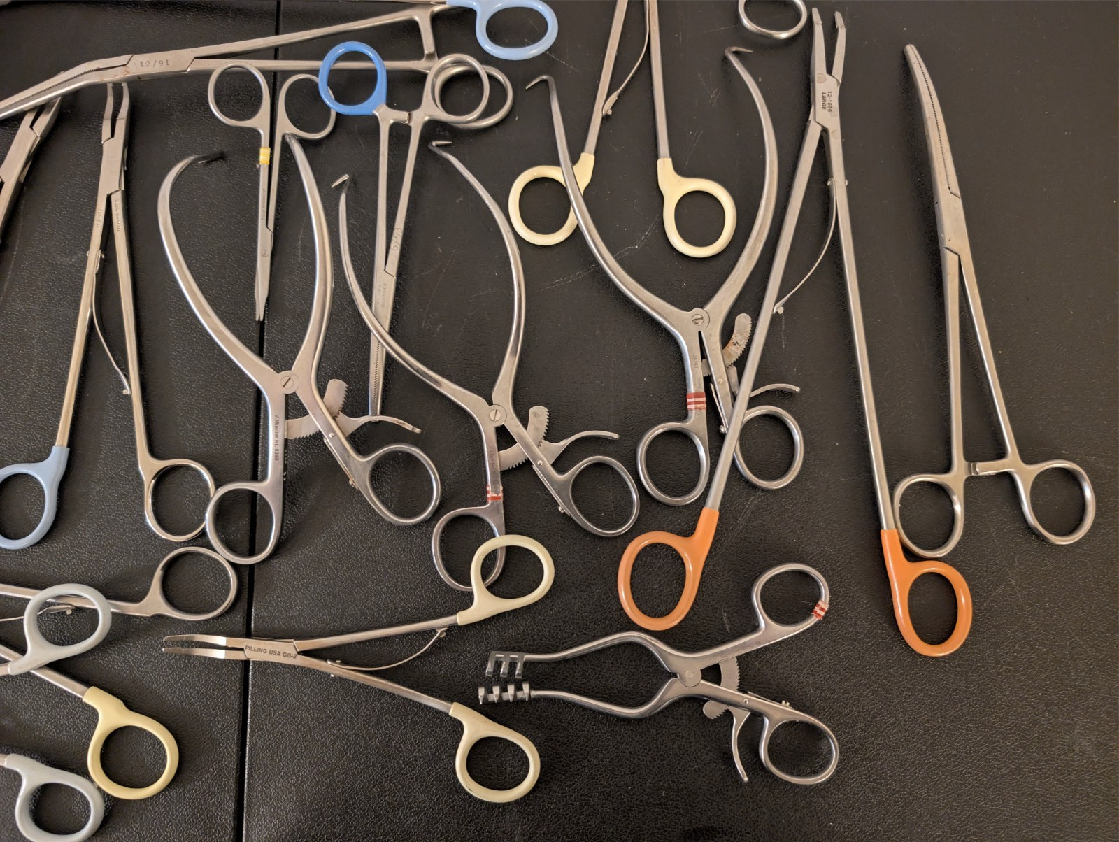 Mixed 27 Surgical Instruments Used Untested Forceps Clamps Scissors Retractors