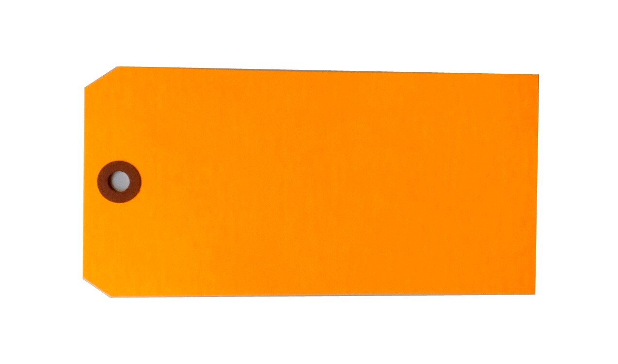 #8 Shipping Tags, Fluorescent Orange, Plain 13 Pt, 6-1/4″ x 3-1/8″ – 1,000 / BOX