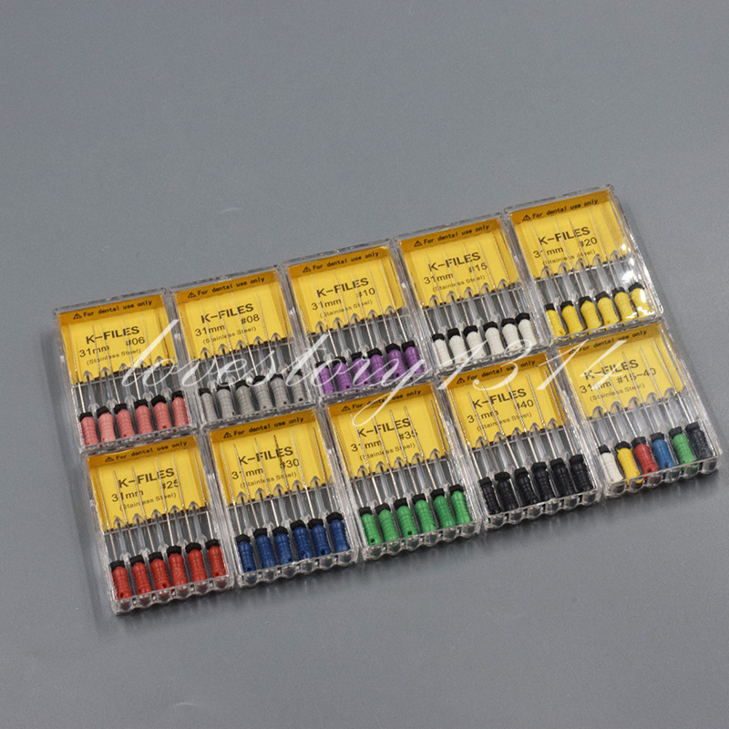 Dental Endo Root Canal Files K/H/R – FILES 21/25/31mm Stainless Steel Fit Mani