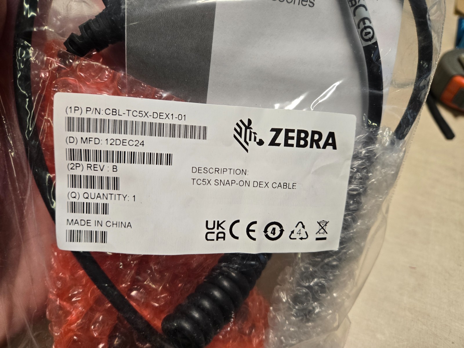 GENUINE ZEBRA TC5X Snap-on Dex Cable CBL-TC5X-DEX1-01 NOB