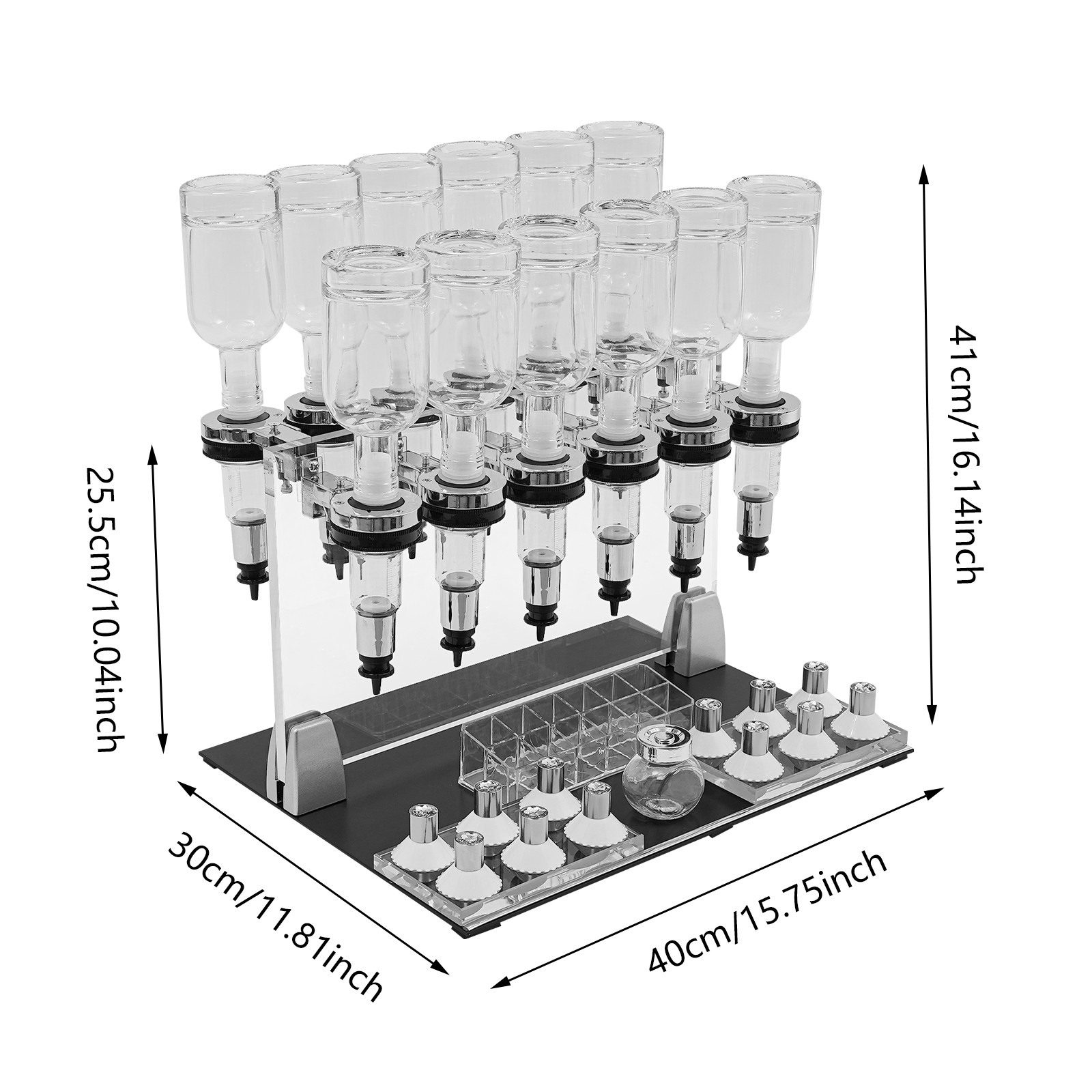 12 Bottles Manual Perfume Dispenser Desktop Perfume Dispenser Machine 200ml