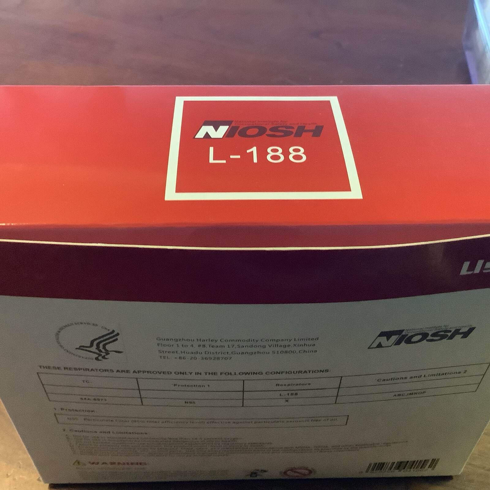 Niosh L-188 N95 Particulate Respirator Mask (20 masks)