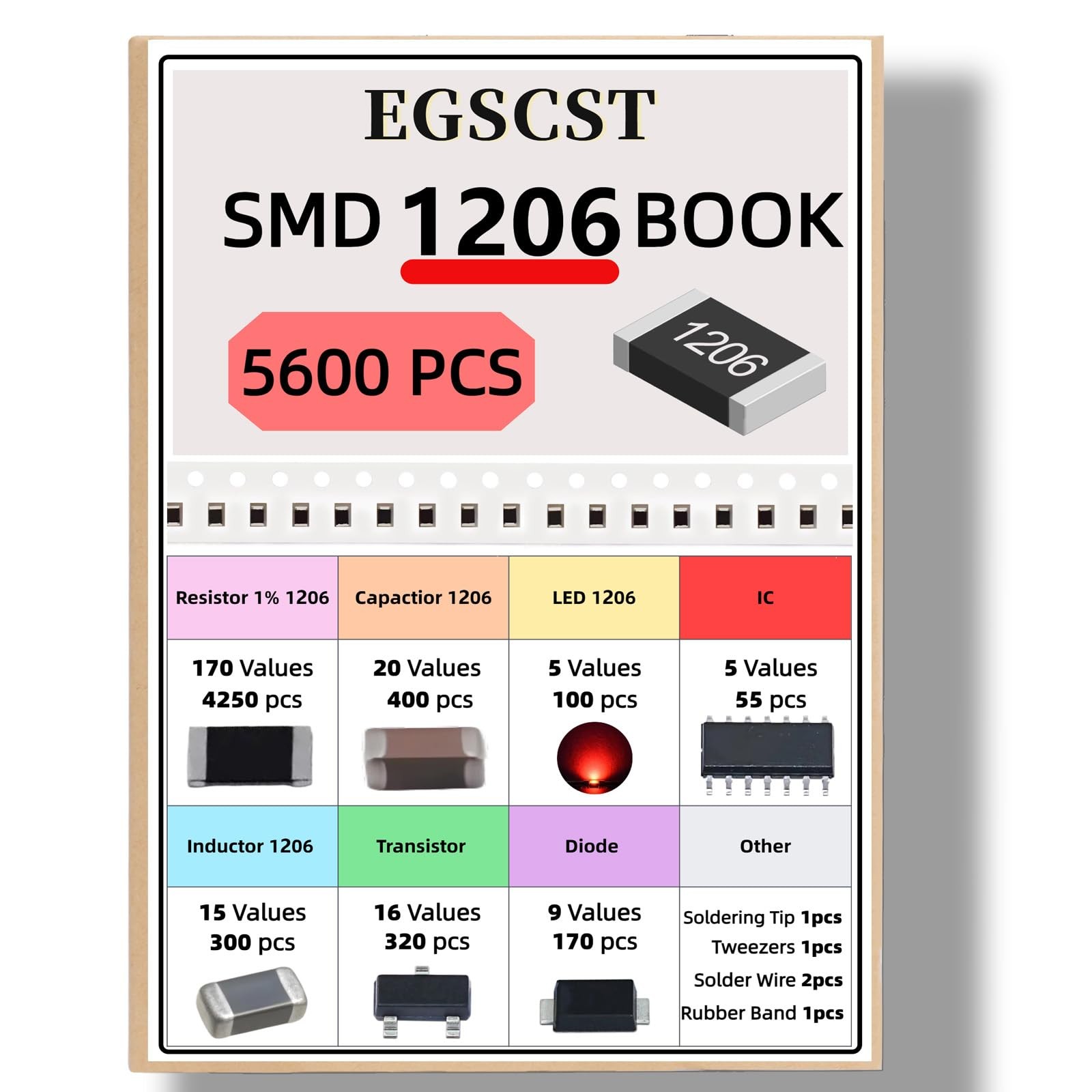 5600PCS 1206 SMD Resistor Kit from 0Ω to 10MΩ 1% SMT Electronics Component As…
